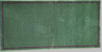 green and royal blue wool hearth rug 56 inches long by 26 inches deep item r3040